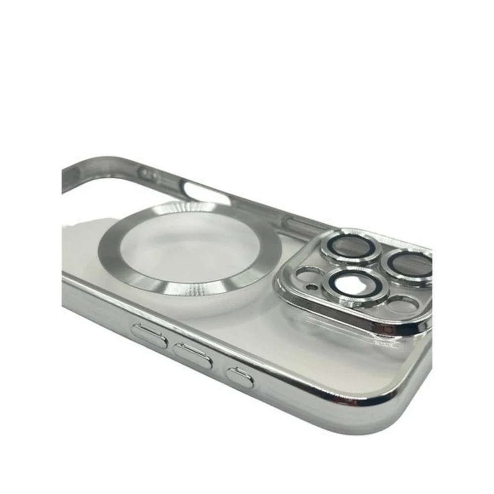 iPhone 16 Pro Clear Protective Case Silver Metallic‎ Trim NEW